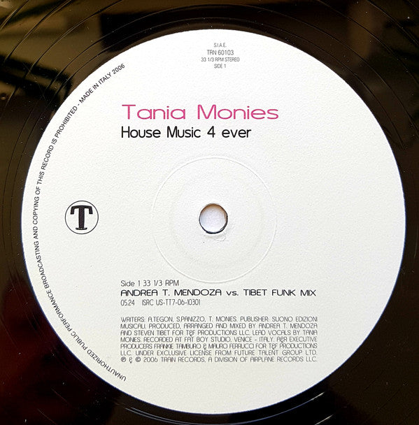 Tanja Monies : House Music 4 Ever (12")