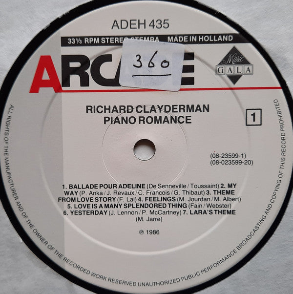 Richard Clayderman : Piano Romance (LP, Comp)
