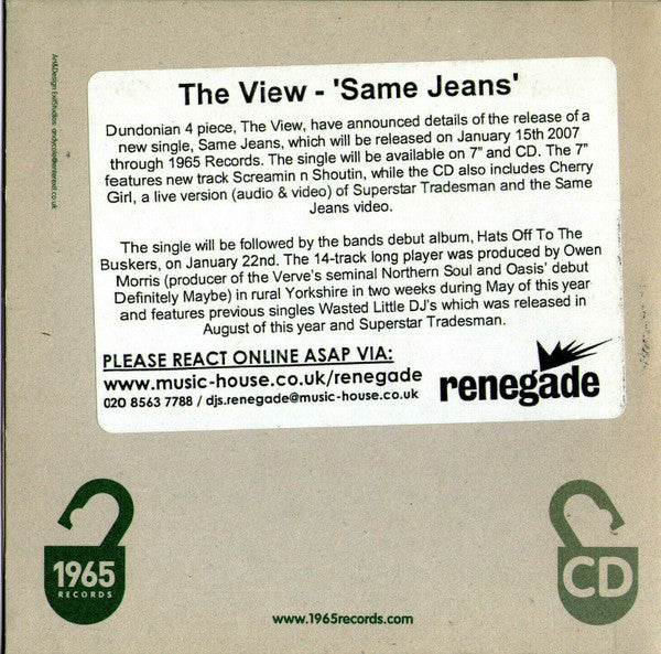 The View (2) : Same Jeans (CD, Single, Promo)