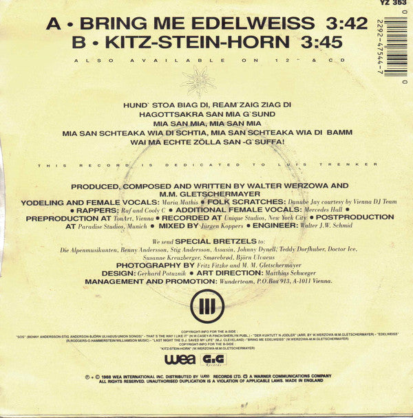 Edelweiss : Bring Me Edelweiss (7", Single, Sil)