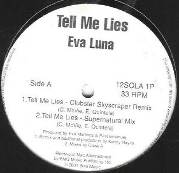 Eva Luna : Tell Me Lies (12")