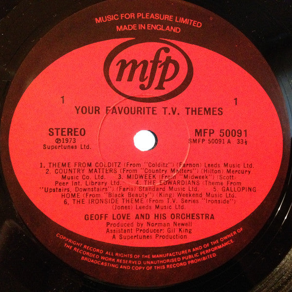 Geoff Love & His Orchestra : Your Favourite T.V. Themes (LP, Album, UK )