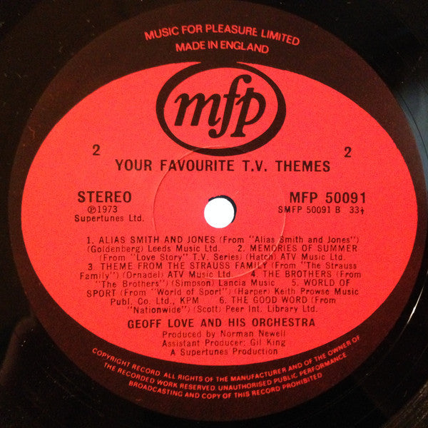 Geoff Love & His Orchestra : Your Favourite T.V. Themes (LP, Album, UK )