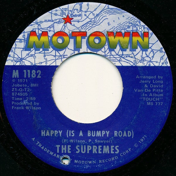 The Supremes : Nathan Jones / Happy (Is A Bumpy Road) (7", Single, Ame)