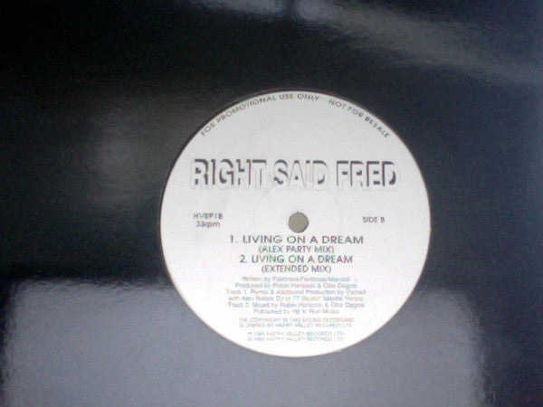 Right Said Fred : Living On A Dream (12", Promo)