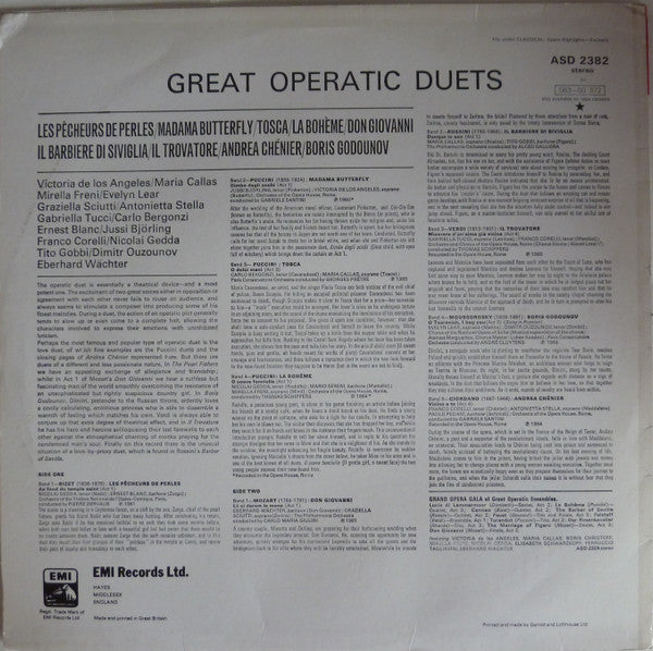 Various : Great Operatic Duets	 (LP, Comp)