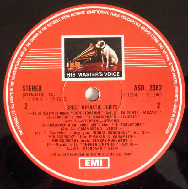 Various : Great Operatic Duets	 (LP, Comp)