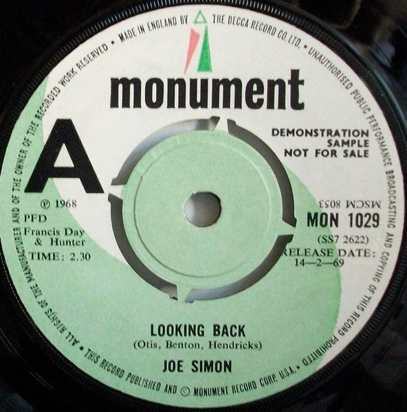 Joe Simon : Looking Back (7", Promo)