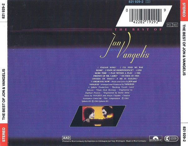 Jon & Vangelis : The Best Of Jon And Vangelis (CD, Comp, RE)