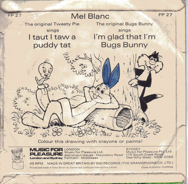 Tweetie Pie / Bugs Bunny : I Taut I Taw A Puddy Tat / I'm Glad That I'm Bugs Bunny (7", Single, Blu)