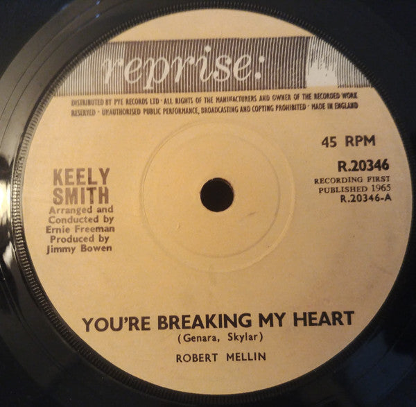 Keely Smith : You're Breaking My Heart (7", Sol)