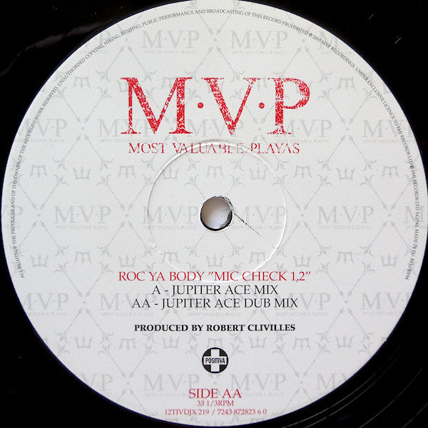 M.V.P. : Roc Ya Body "Mic Check 1, 2" (12", Single, Promo)