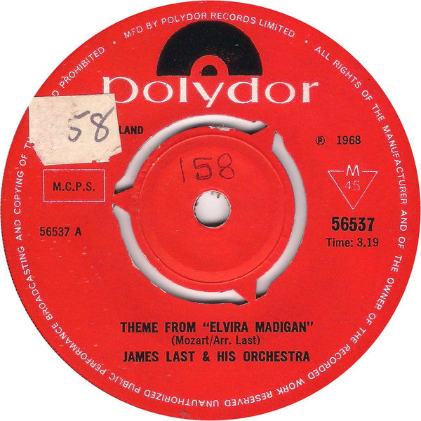Orchester James Last : Theme From "Elvira Madigan" (7", Single)