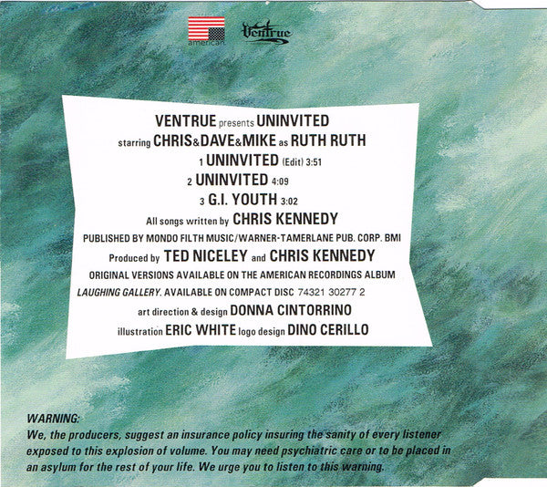 Ruth Ruth : Uninvited (CD, Single)
