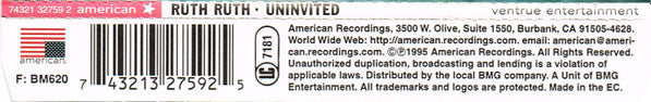 Ruth Ruth : Uninvited (CD, Single)