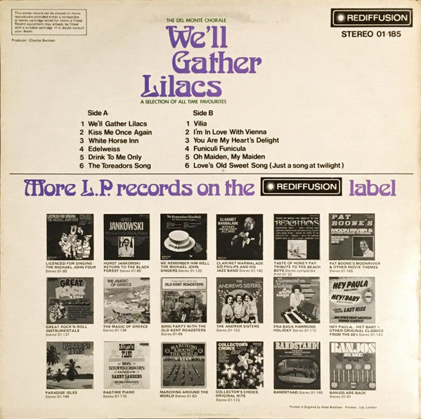 The Del Monté Chorale : We'll Gather Lilacs: A Selection Of All Time Favourites (LP)