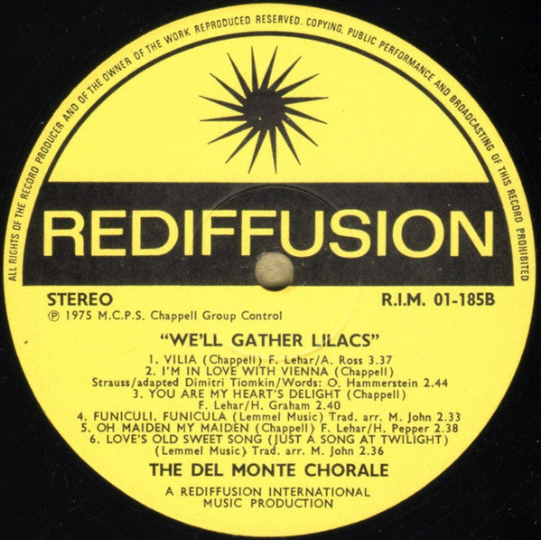 The Del Monté Chorale : We'll Gather Lilacs: A Selection Of All Time Favourites (LP)