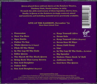 Queen : Live At The Rainbow '74 (CD, Album, RE, Son)