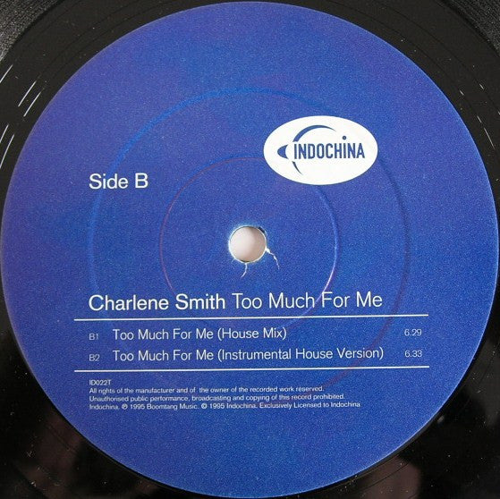 Charlene Smith : Too Much For Me (12")