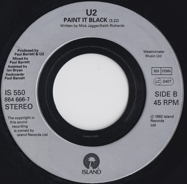 U2 : Who's Gonna Ride Your Wild Horses (7", Single, Jukebox, Sil)