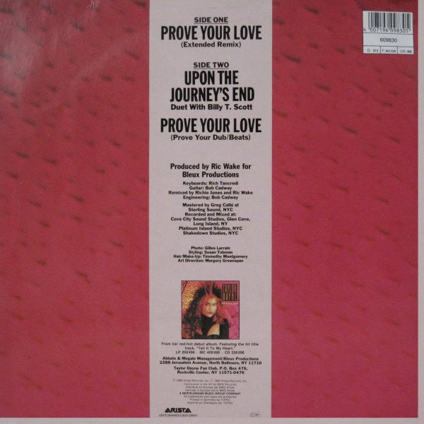 Taylor Dayne : Prove Your Love (Extended Remix) (12")