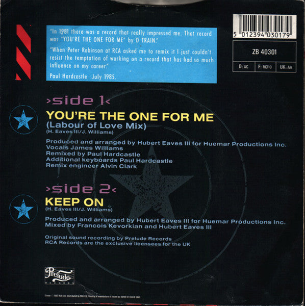 D-Train : You're The One For Me (Labour Of Love Mix) (7", Single)