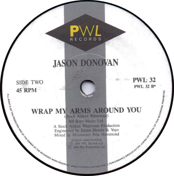 Jason Donovan : Too Many Broken Hearts (7", Single, Pap)