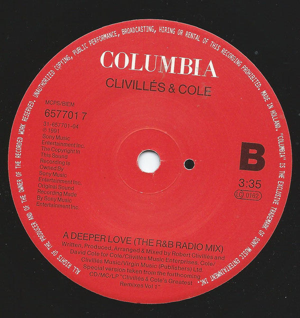 Clivillés & Cole : Pride • In The Name Of Love (7", Single)