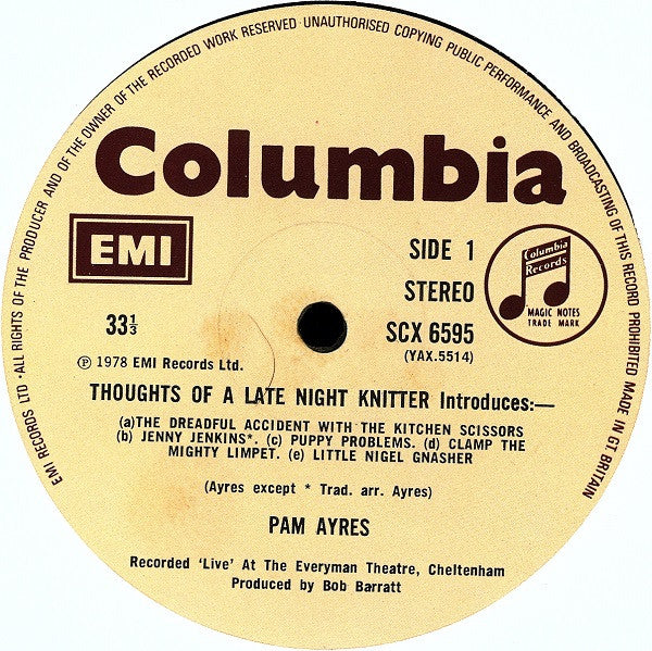Pam Ayres : Thoughts Of A Late-Night Knitter (LP, Album)