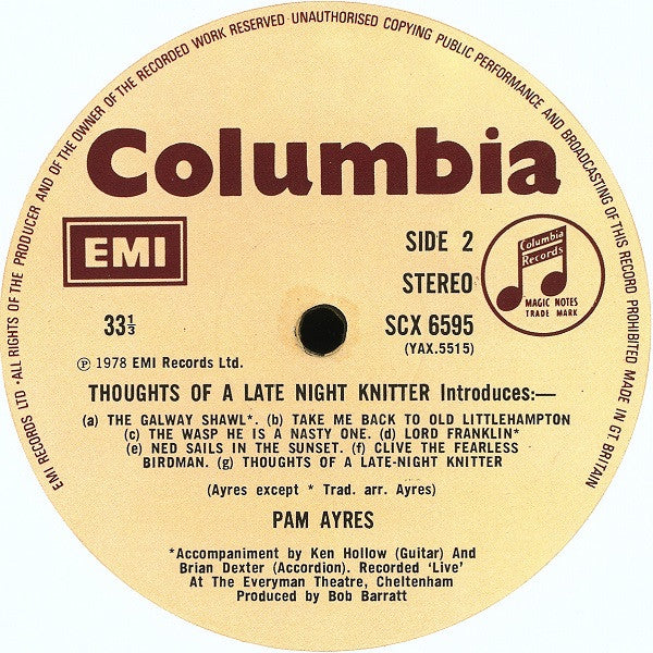 Pam Ayres : Thoughts Of A Late-Night Knitter (LP, Album)