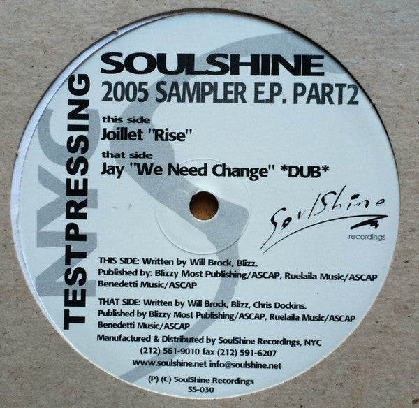 Joillet / Jay (22) : Soulshine 2005 Sampler EP Part 2 (12", EP, Smplr, TP)
