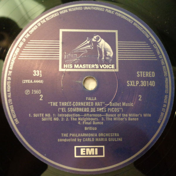 Manuel De Falla - Victoria De Los Angeles / Philharmonia Orchestra / Carlo Maria Giulini : Love, The Magician / The Three-Cornered Hat (LP, Comp, RE)