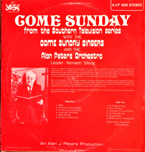 Come Sunday Singers, The Alan Peters Orchestra And Chorus : Come Sunday From The Southern Television Series (LP)