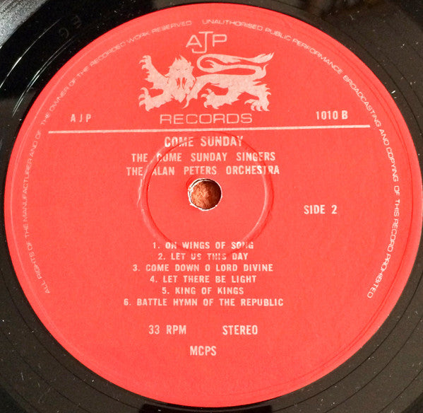Come Sunday Singers, The Alan Peters Orchestra And Chorus : Come Sunday From The Southern Television Series (LP)