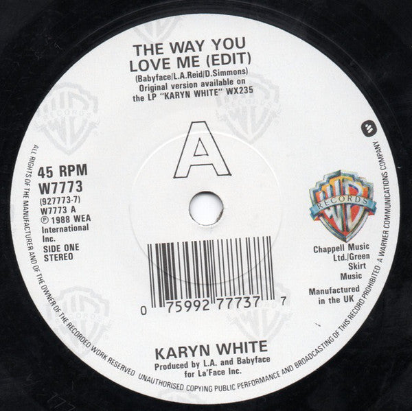 Karyn White : The Way You Love Me (7", Single)