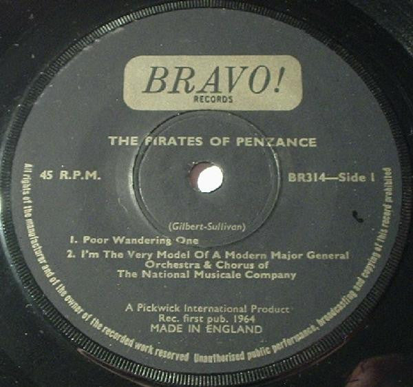 The National Musicale Company : Pirates Of Penzance (7", EP)