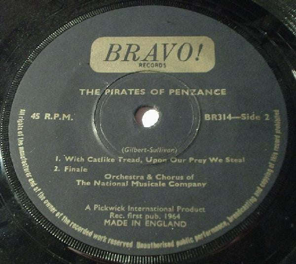 The National Musicale Company : Pirates Of Penzance (7", EP)