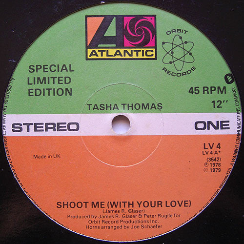 Tasha Thomas : Shoot Me (With Your Love) (12", Single, Ltd, S/Edition)
