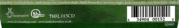 Badly Drawn Boy : You Were Right (CD, Single, J-C)