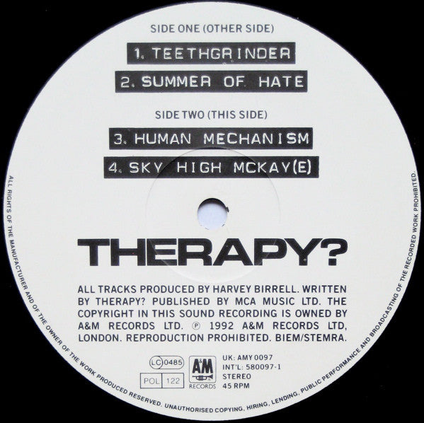 Therapy? : Teethgrinder (12", Single)