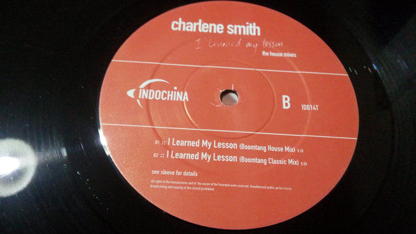 Charlene Smith : I Learned My Lesson (The House Mixes) (12")