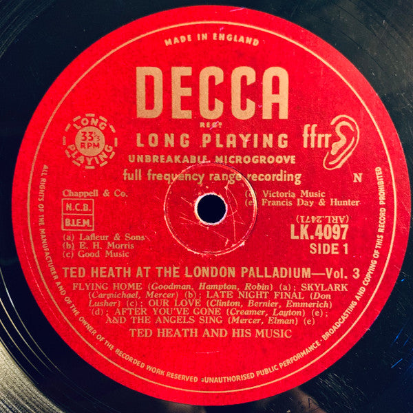 Ted Heath And His Music : Ted Heath At The London Palladium Volume 3 (LP, Album, Mono)