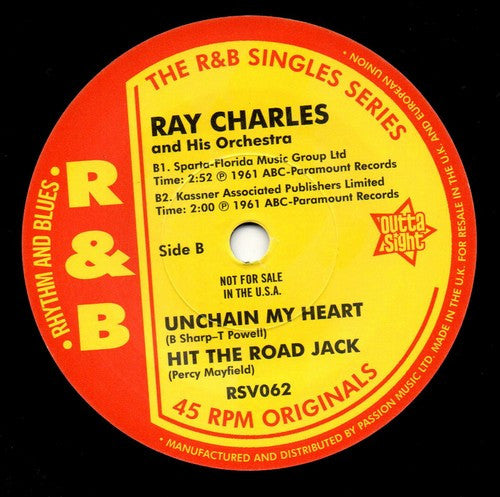 Ray Charles And His Orchestra : Hide 'Nor Hair / Unchain My Heart / Hit The Road Jack (7", Single)