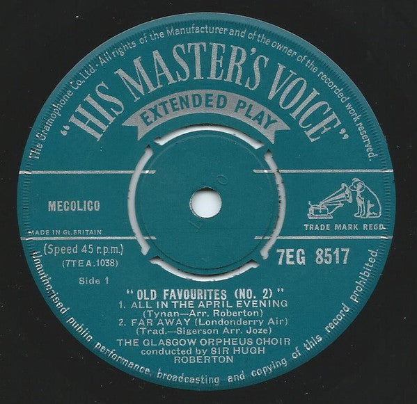 The Glasgow Orpheus Choir : Old Favourites No.2 (7", EP)