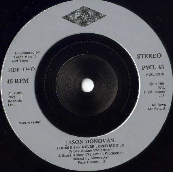 Jason Donovan : Every Day (I Love You More) (7", Single, SNA)