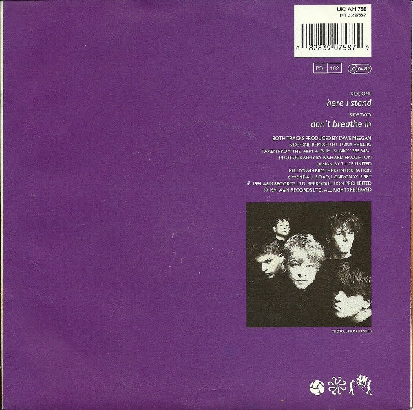 Milltown Brothers : Here I Stand (7", Single)