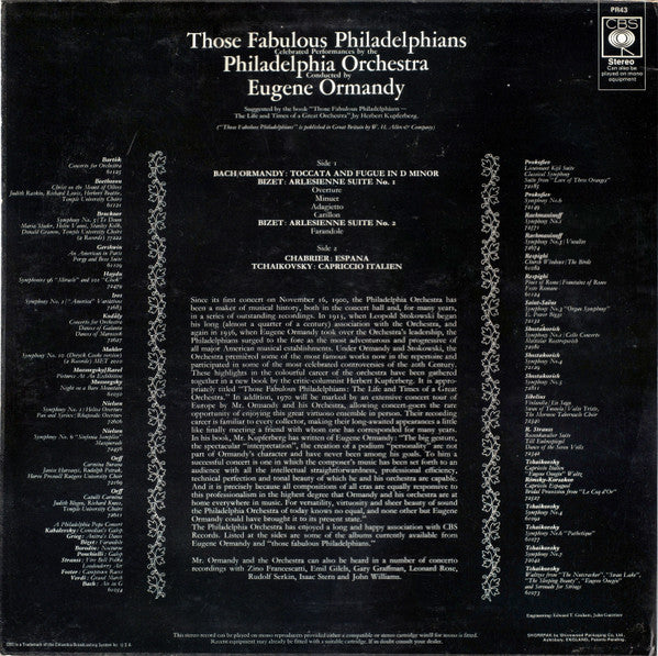 The Philadelphia Orchestra Conducted By Eugene Ormandy : Those Fabulous Philadelphians (LP, Comp)