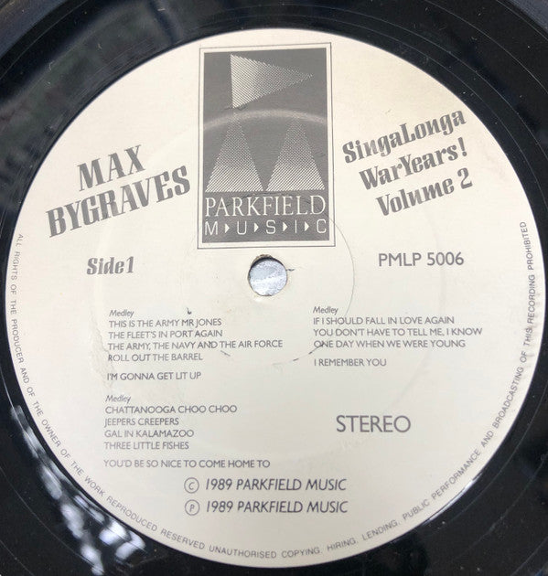 Max Bygraves : SingaLongaWarYears! Volume 2 (LP, Gat)