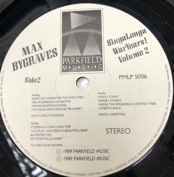Max Bygraves : SingaLongaWarYears! Volume 2 (LP, Gat)