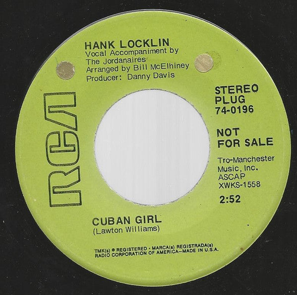 Hank Locklin : Jeannie (7", Promo)